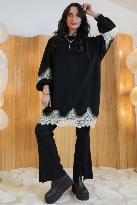 Kira Lace Tunic Black /10=